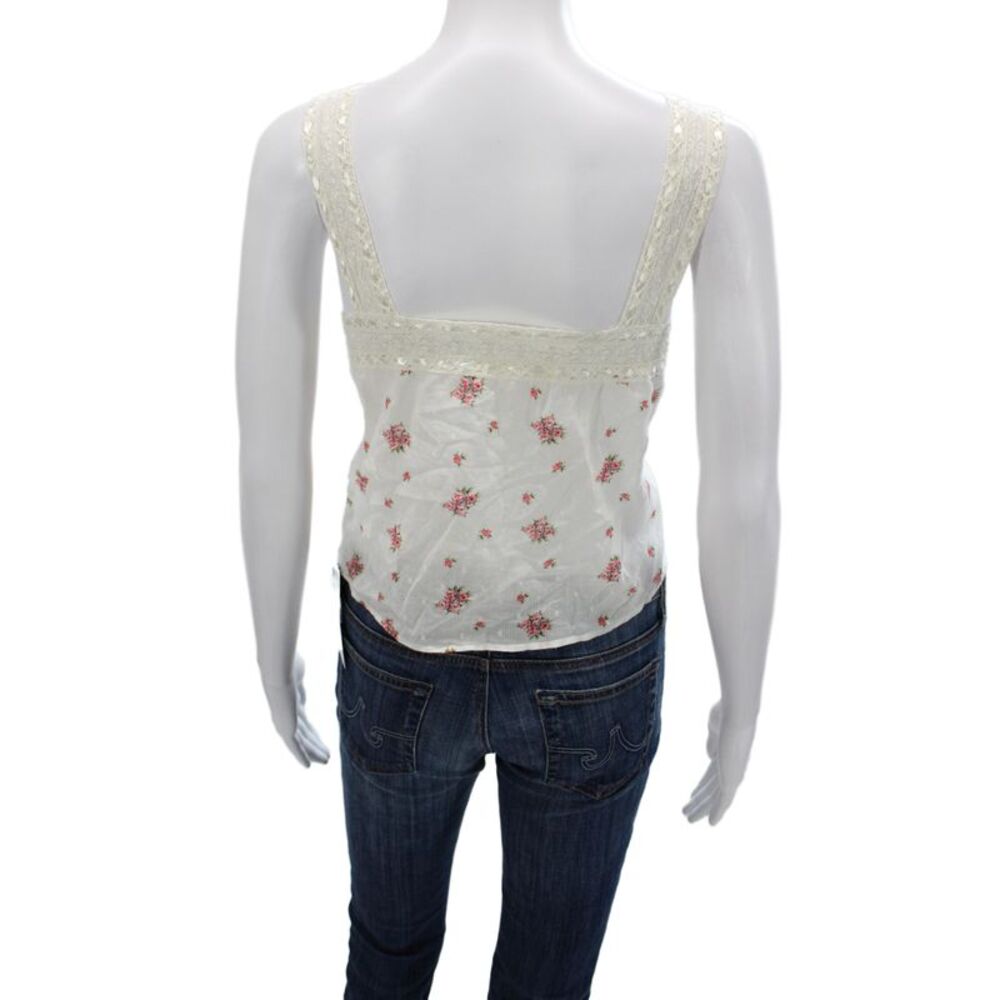 Love Shack Fancy Womens Camisole Button Up White Floral Square Neck Size M - Picture 4 of 7